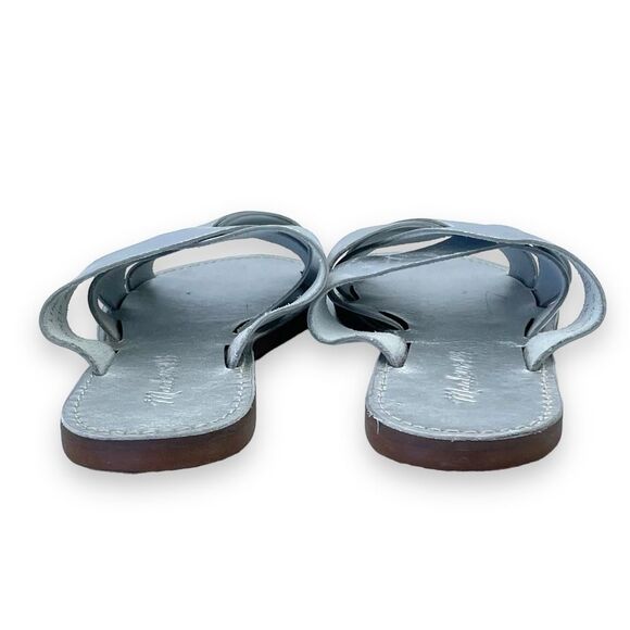 Madewell The Boardwalk Woven Slide Sandal Metallic Silver Leather Women’s Size 7 - Picture 9 of 16
